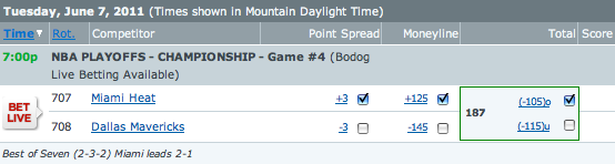 Heat vs Mavericks Betting Lines NBA Finals Game Four